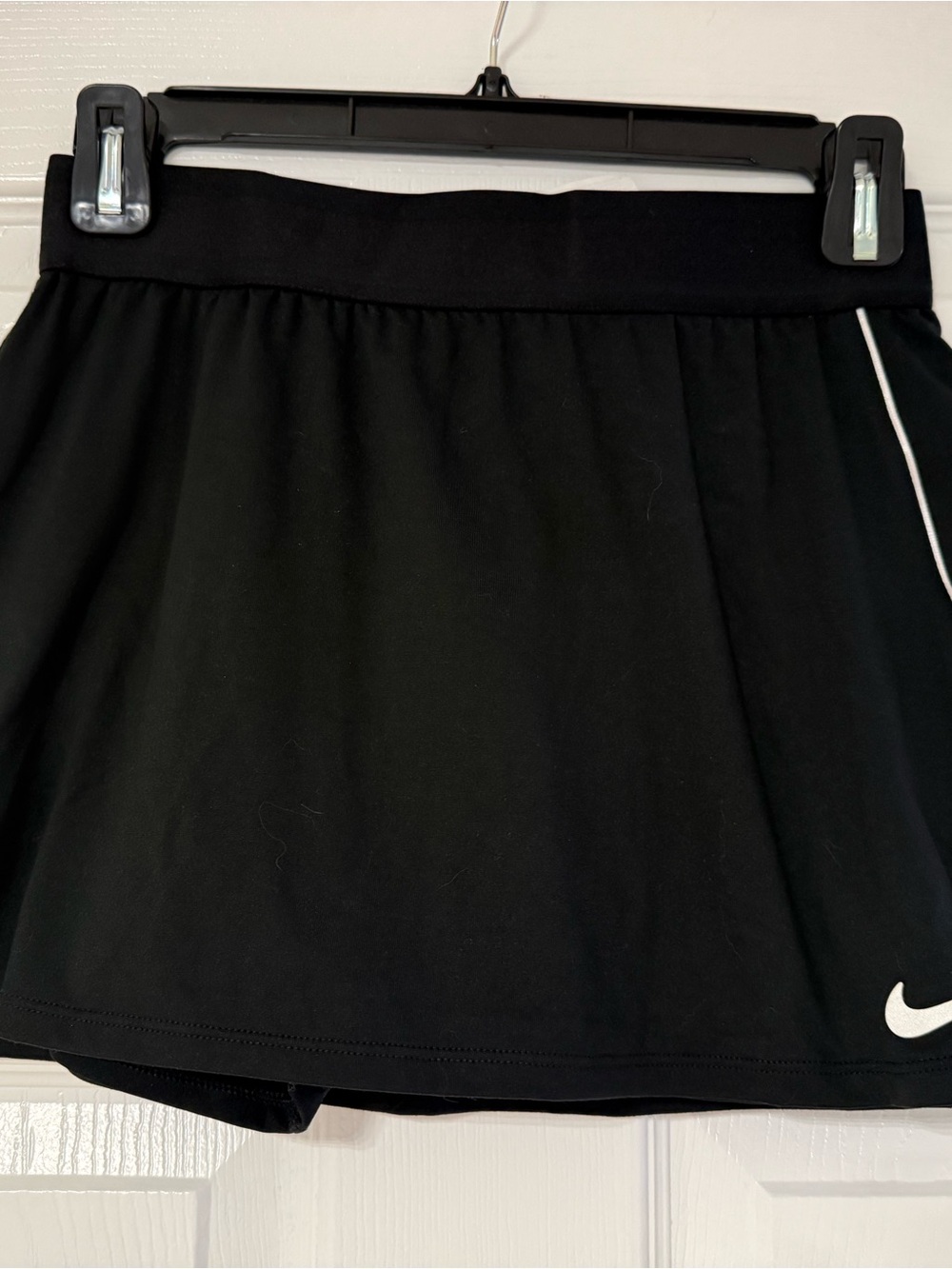 Nike Black Skater Skirt with White Swoosh and Piping